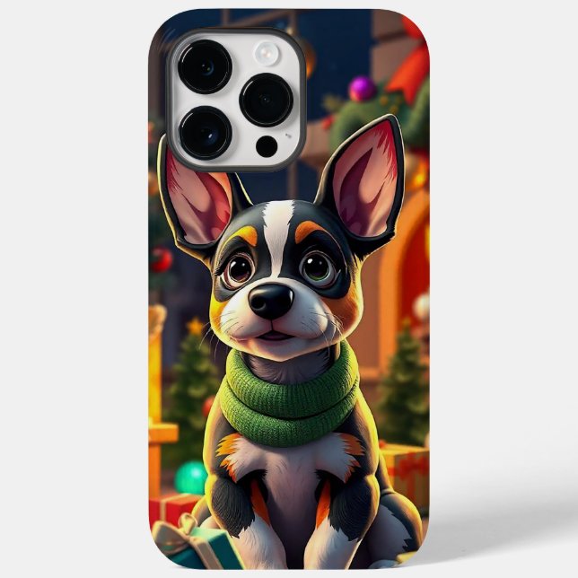 Adorable Hund sitzend in festlicher Umgebung Case-Mate iPhone 14 Pro Max Hülle (Rückseite)