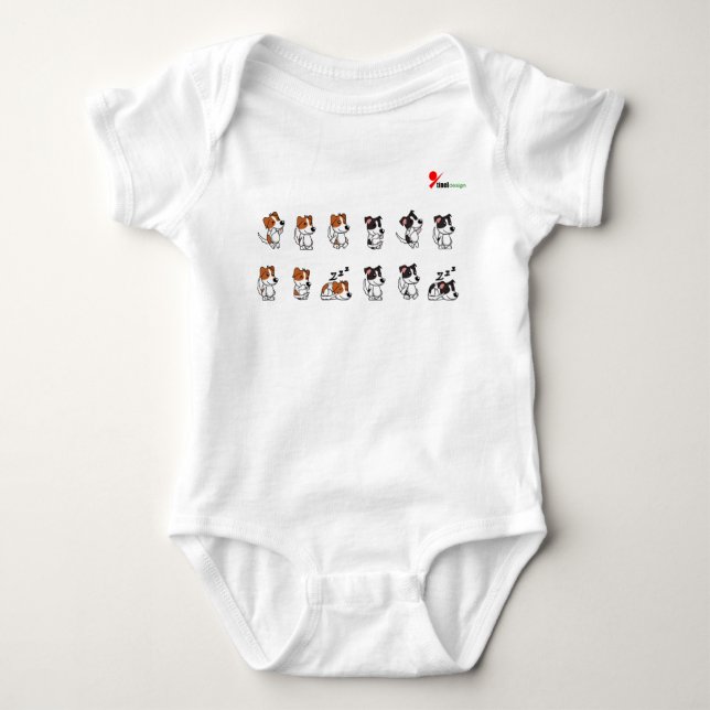 Adorable Hunde Baby Bodysuit Strampler (Vorderseite)