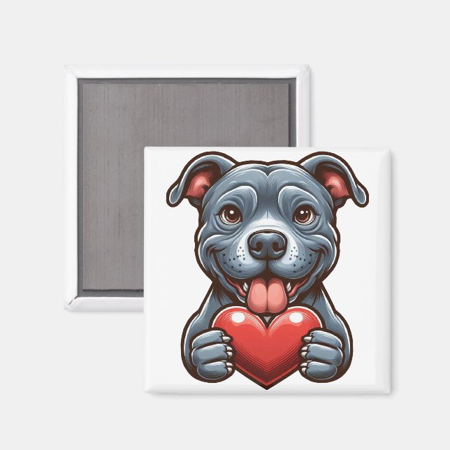 Adorable Hunde begeistern Herz mit glücklichen Aus Magnet (Vorderseite/Rückseite)