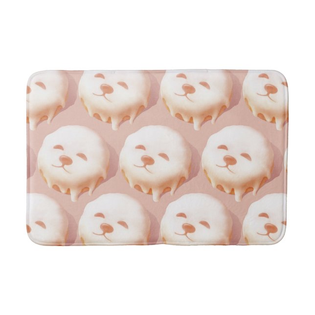 Adorable Hunde Gesicht Donut Badematte (Vorderseite)