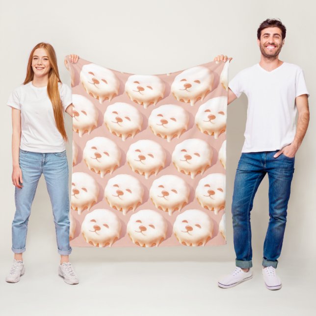 Adorable Hunde Gesicht Donut Fleecedecke (Beispiel)