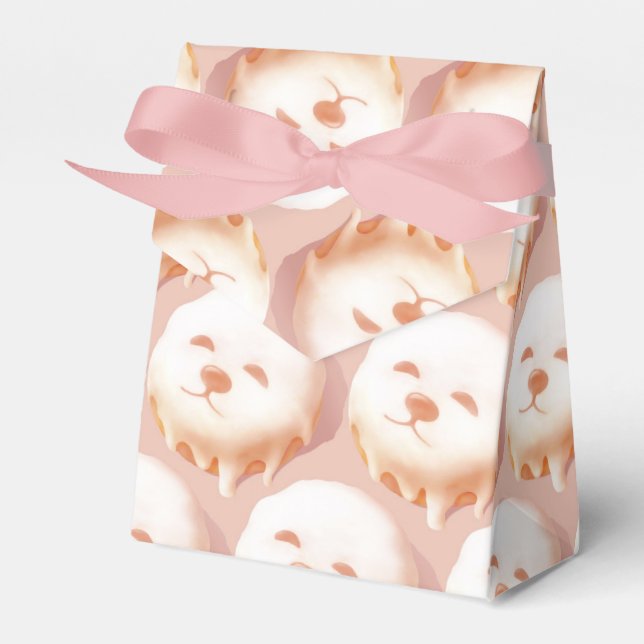 Adorable Hunde Gesicht Donut Geschenkschachtel (Vorderseite)