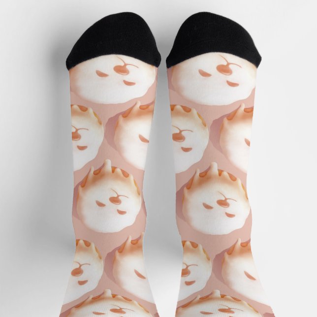 Adorable Hunde Gesicht Donut Socken (Oben)