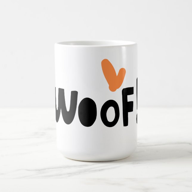 Adorable Hunde Liebhaber "Woof" 15 oz Kaffee Tasse (Mittel)