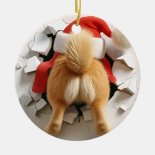 Adorable Hunde Ornament - Welpenfront & Schwanz