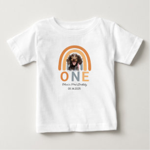 Adorable Hunde Regenbogen Wasserfarbe 1. Geburtsta Baby T-shirt