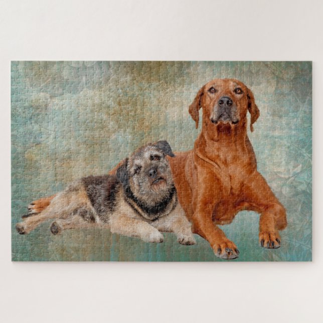 Adorable Hunde über Kunst (Horizontal)