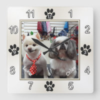 Adorable Hundehalle Uhr mit Ihrem FOTO und Ihren N