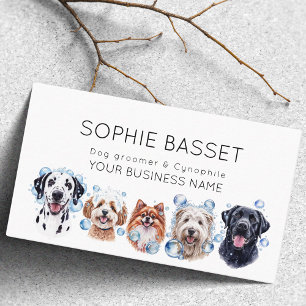 Adorable Hundgrooming, Aquarellweiß Visitenkarte