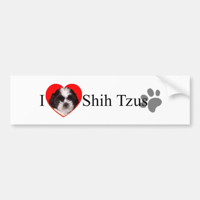 Adorable I Liebe Shih Tzus Autoaufkleber (Vorne)