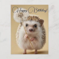 Adorable Igel mit einem Löwenzahn