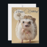 Adorable Igel mit einem Löwenzahn Postkarte<br><div class="desc">Ein unglaublich niedliches und charmantes nah-Up eines winzigen Igels,  der auf seinen Hinterbeinen stehend ist und einen großen,  flauschigen Kronleuchter mit einer Pfote hält. Der Igel hat einen süßen,  unschuldigen Ausdruck,  und der weiche,  neutrale Hintergrund unterstreicht seine zarten Eigenschaften und die würzigen Quillen.</div>