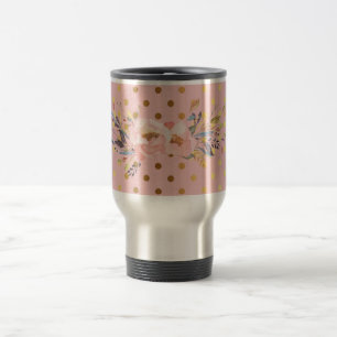 Adorable Imitate Gold Polka Dots Blume Reisebecher