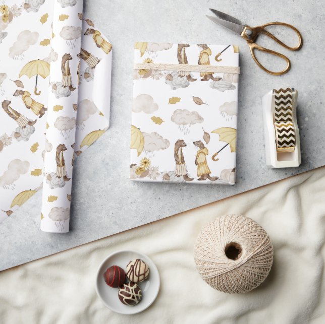 Adorable, in Gelb, Gelb verkleidete Schale Geschenkpapier (Kunsthandwerk)