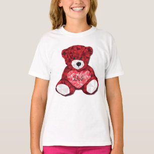 Adorable individualisierbare Roter Bär Valentinsta T-Shirt