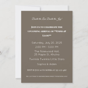 Adorable Invitation Baby shower Twin