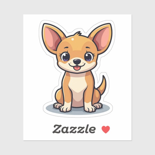 Adorable Isometric Chihuahua, Großherz und Spaß, Aufkleber (Blatt)