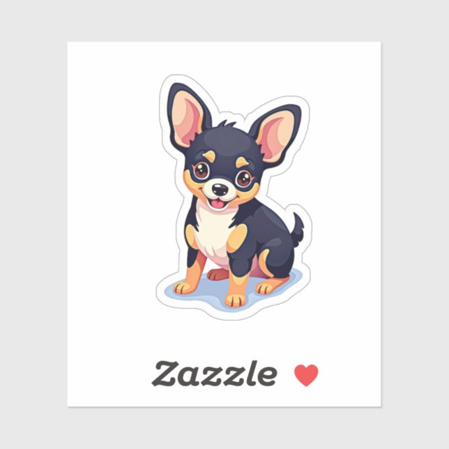 Adorable Isometrie Chihuahua Pup, Charming Frenzy, Aufkleber (Blatt)