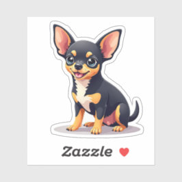 Adorable Isometrie Chihuahua, spielerischer Hund,  Aufkleber