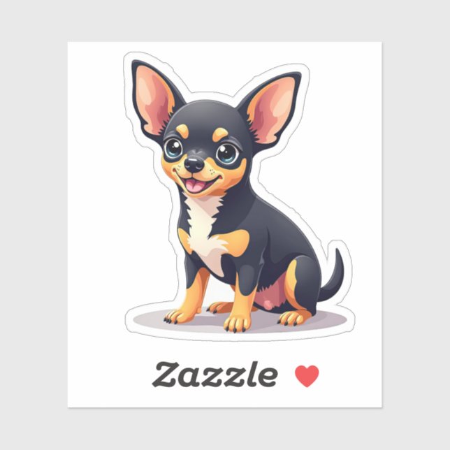 Adorable Isometrie Chihuahua, spielerischer Hund,  Aufkleber (Blatt)