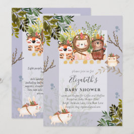 Adorable Jungle Animals Baby Boys Dusche einladen