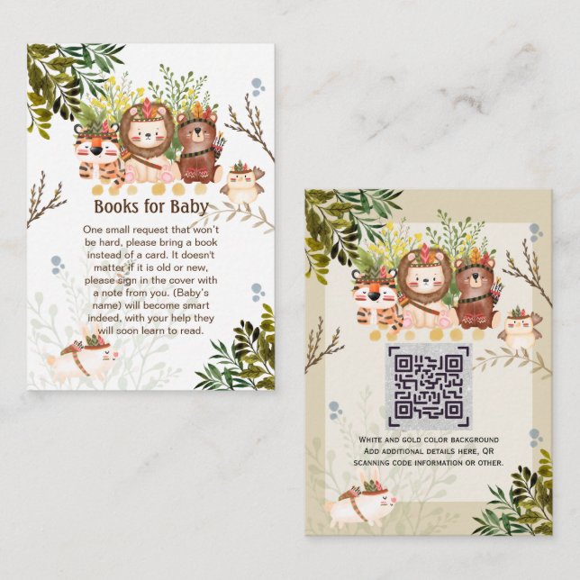 Adorable Jungle Animals Baby-Buchungsanfrage Begleitkarte (Vorne/Hinten)