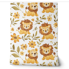 Adorable Jungle Lion Baby Kinderzimmer Tapete