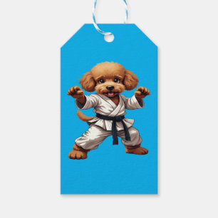 Adorable Karate Puppy Martial Arts Gi Illustration Geschenkanhänger