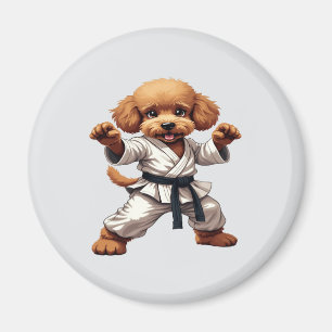 Adorable Karate Puppy Martial Arts Gi Illustration Magnet