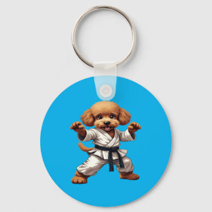 Adorable Karate Puppy Martial Arts Gi Illustration Schlüsselanhänger