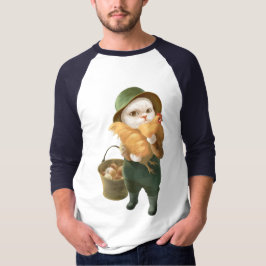Adorable Katze mit Hen auf dem Bauernhof T-Shirt