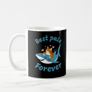 Adorable Katze und Hai. Die besten Köpfe für immer Kaffeetasse