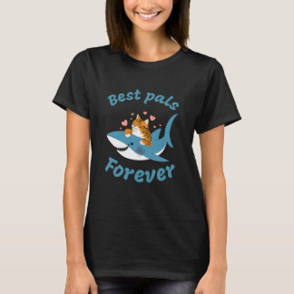 Adorable Katze und Hai. Die besten Köpfe für immer T-Shirt