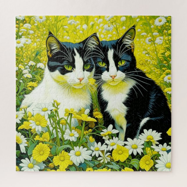Adorable Katzen, die auf einem Feld von Milchprodu (Vertikal)