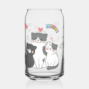 Adorable Katzen Meow Hearts Themed Monogram Dosenglas