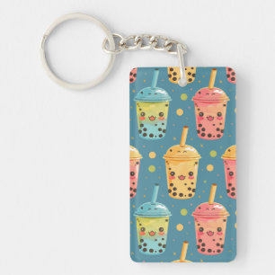 Adorable Kawaii Boba Drink Design Schlüsselanhänger