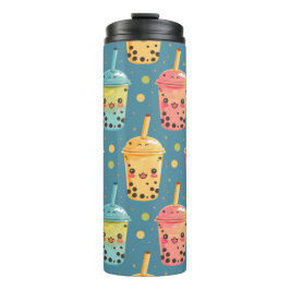 Adorable Kawaii Boba Drink Design Thermosbecher