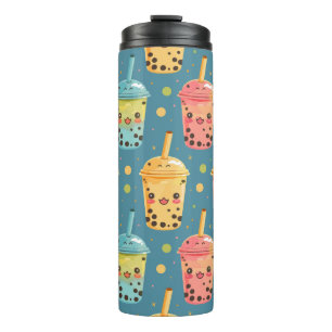 Adorable Kawaii Boba Drink Design Thermosbecher