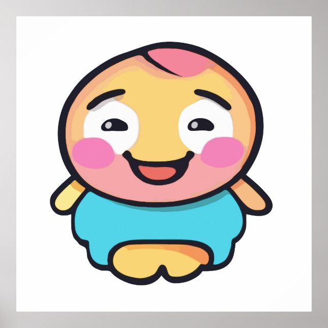 Adorable Kawaii Character - Niedlicher Cartoon Poster (Vorne)