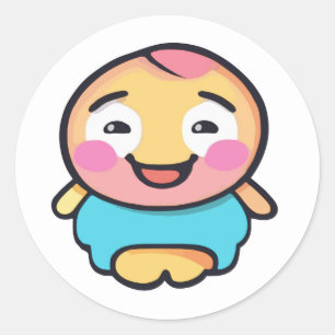 Adorable Kawaii Character - Niedlicher Cartoon Runder Aufkleber
