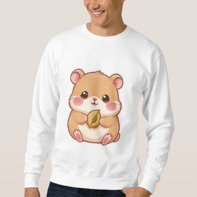 Adorable Kawaii Chibi Hamster Sweatshirt (Vorderseite)