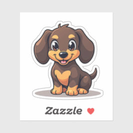 Adorable Kawaii Dackel Welpenaufkleber Aufkleber