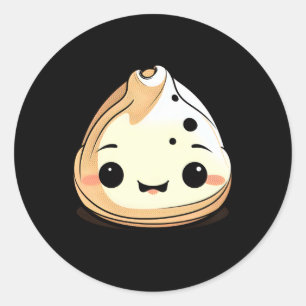 Adorable Kawaii Dim Sum Dumpling and Anime Runder Aufkleber