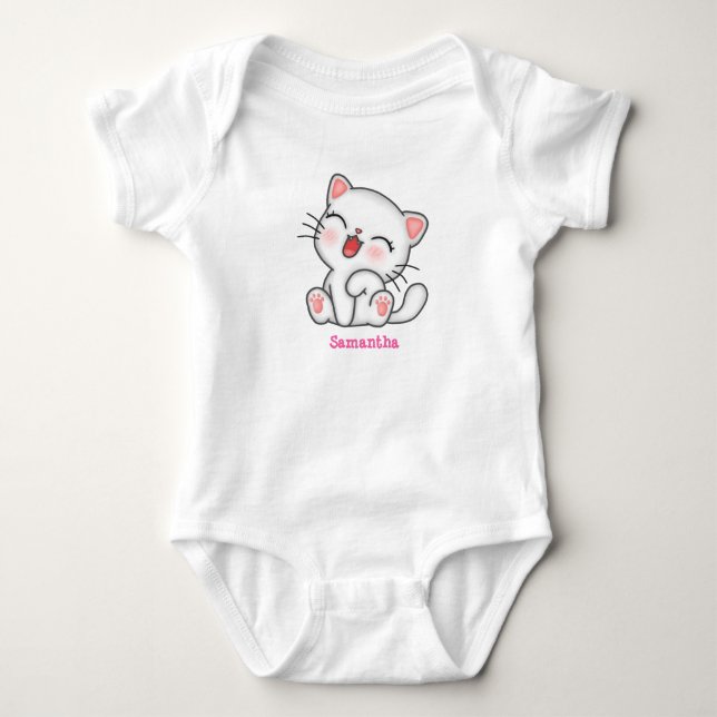 Adorable Kawaii Kitten Personalisierter T - Shirt (Vorderseite)