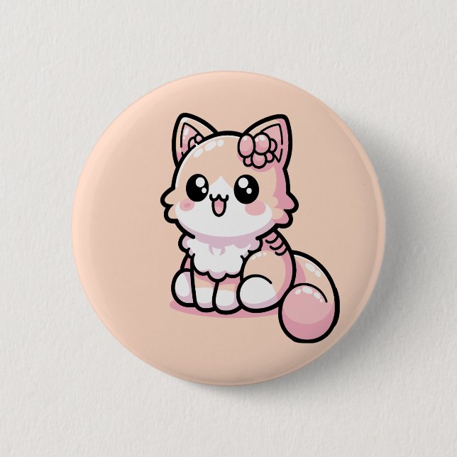 Adorable Kawaii Kitty Button (Vorderseite)
