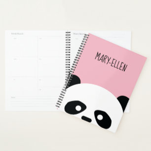 Adorable Kawaii Panda Bärenfront Personalisiert ro Planer