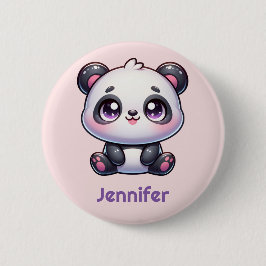 Adorable Kawaii Panda Personalisiertes Design Button