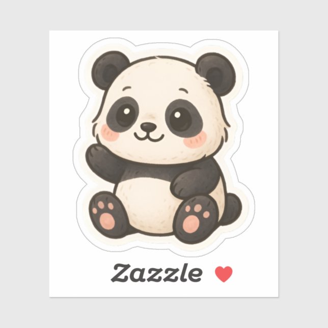 Adorable Kawaii Panda Sticker - Süße Tier (Blatt)