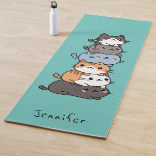 Adorable Kawaii Stapel von Kätzchen nach Maß Yogamatte
