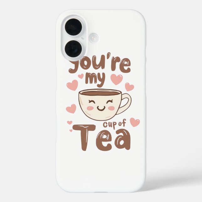 Adorable Kawaii Tea Cup of Love iPhone 16 Hülle (Rückseite)